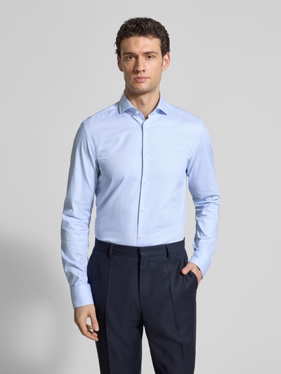 BOSS Koszula casualowa o kroju slim fit z czystej bawełny z bardzo długim rękawem model 'H-HANK-SP' Niebieski 4