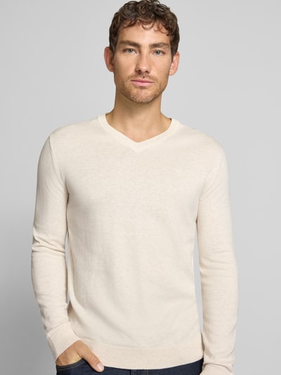 Tom Tailor Regular Fit Pullover aus reiner Baumwolle  Beige 3