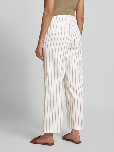 Cambio Verkürzte Stoffhose aus Leinen-Mix mit Baumwoll-Anteil Modell 'CALIFORNIA' Offwhite 5