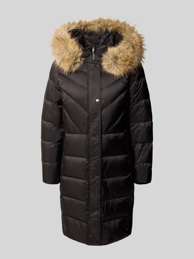 Produktfoto, Steppjacke mit Reißverschlusstaschen Modell 'Glenn' von ROCKANDBLUE in Schwarz, Kapuze mit Kunstfell, sichtbare Steppstruktur, Regular Fit