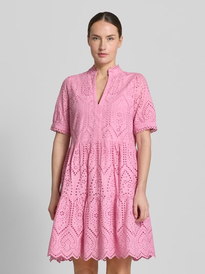 YAS Minikleid mit Lochstickerei Modell 'Holi' Mauve 4
