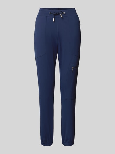 monari Slim fit stoffen broek met ritszakken Marineblauw - 2