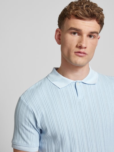 SELECTED HOMME Koszulka polo z krótką listwą guzikową model ‘JADEN’ Błękitno-niebieski 3