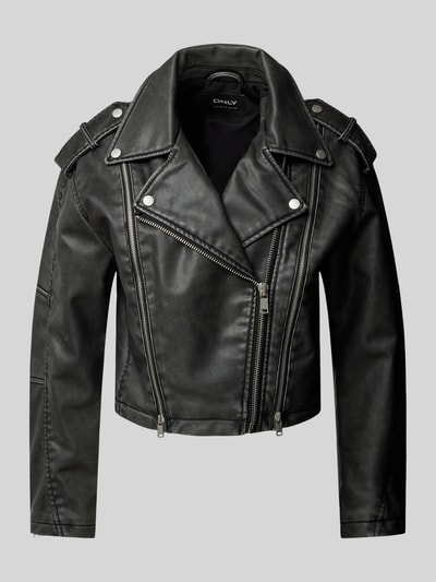 Only Bikerjacke mit Bandkragen Modell 'CASEY' Black 2