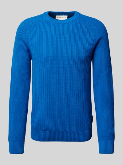 Tom Tailor Denim Regular Fit Strickpullover aus Baumwoll-Mix mit Strukturmuster Royal 2