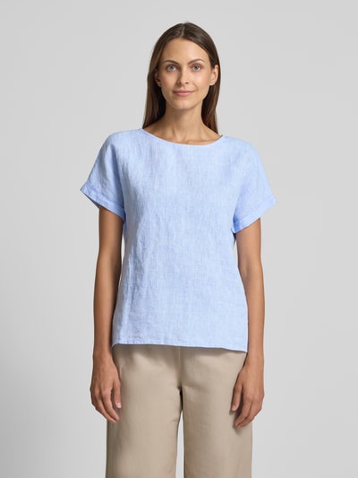 Christian Berg Woman Blusenshirt mit Rundhalsausschnitt Jeansblau 4