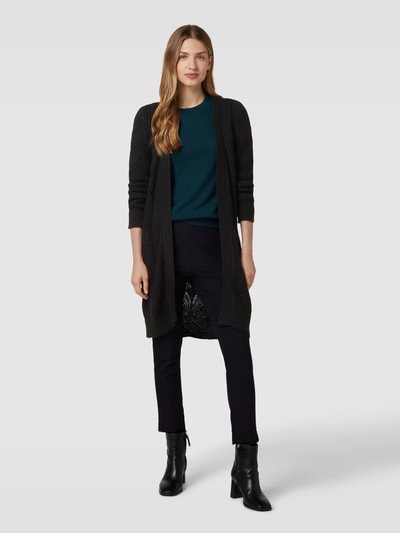 OBJECT Longcardigan mit gerippten Abschlüssen Modell 'STELLA' Black 1
