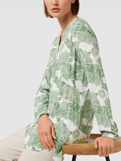 Montego Blouse met bloemmotief Grasgroen - 3