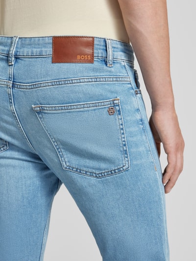 BOSS Orange Jeansy o kroju slim fit z detalem z logo model ‘DELAWARE’ Jeansowy niebieski 3