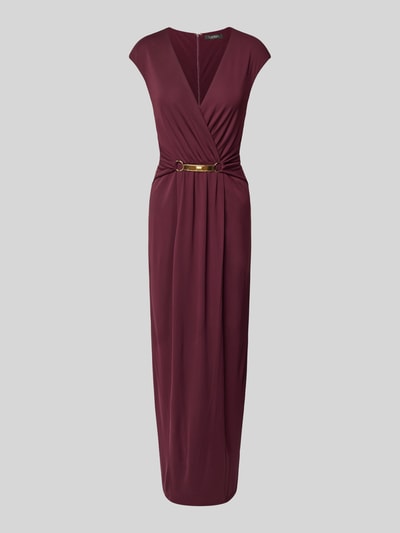 Lauren Ralph Lauren Abendkleid mit Taillengürtel Modell 'PAHJA' Bordeaux 2