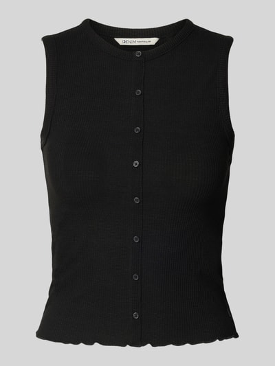 Tom Tailor Denim Slim Fit Tank Top mit angedeuteter Knopfleiste Black 2