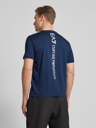 EA7 Emporio Armani T-shirt met labelprint Donkerblauw - 5