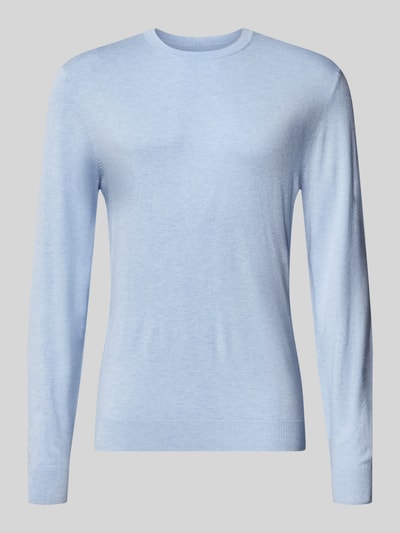 MCNEAL Strickpullover mit geripptem Rundhalsausschnitt Bleu Melange 2