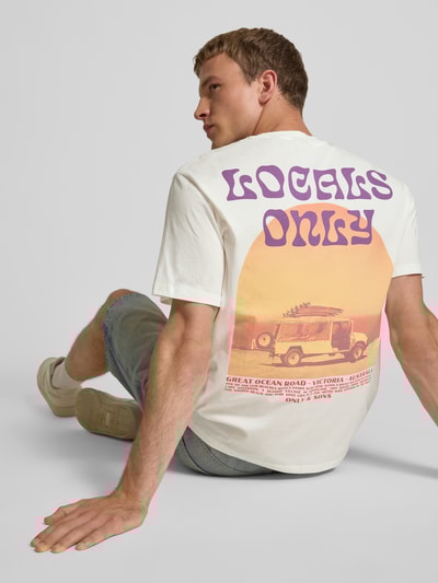 Only & Sons Regular Fit T-Shirt aus reiner Baumwolle Modell 'KYE' Weiss 3