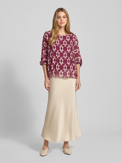 ZABAIONE Blouseshirt met ronde hals en plissévouwen Fuchsia - 1