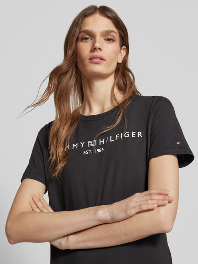 Tommy Hilfiger T-shirt met labelprint Zwart - 3