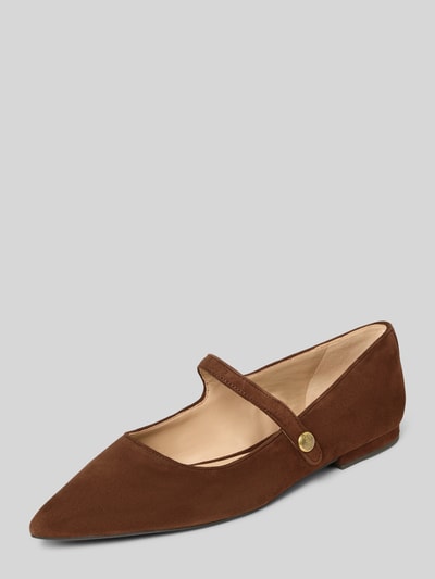 Lauren Ralph Lauren Ballerinas mit Label-Detail Modell 'LONDYN' Mittelbraun 1