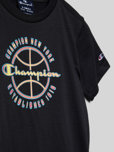 CHAMPION T-Shirt mit Runfdhalsausschnitt Black 2