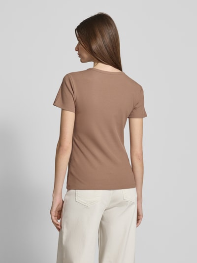 Christian Berg Woman T-Shirt in Ripp-Optik mit Rundhalsausschnitt Mittelbraun 5