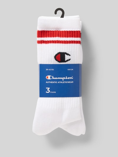 CHAMPION Socken mit Logo-Stitching Modell 'Crew' im 3er-Pack Weiss 3