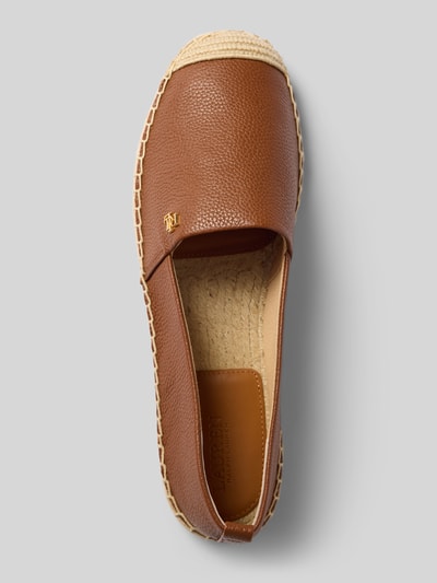 Lauren Ralph Lauren Espadrilles van leer met logodetail, model 'CAMERYN' Camel - 3