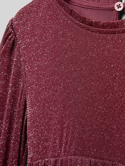 s.Oliver RED LABEL Volantjurk in metallic look Bordeaux - 2