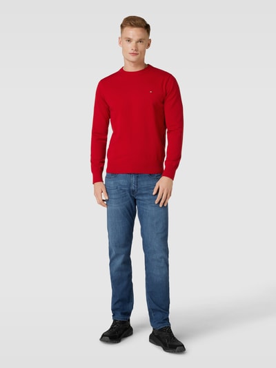 Tommy Hilfiger Gebreide pullover met labelstitching Rood - 1