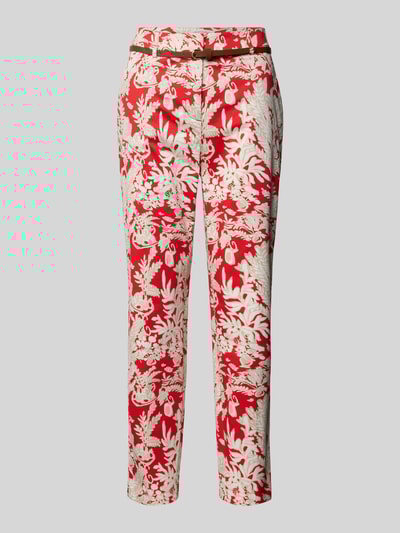 Christian Berg Woman Slim Fit Stoffhose mit Gürtel Rot 2