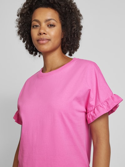 Selected Femme T-shirt met ronde hals, model 'CECILIEE' Felroze - 3