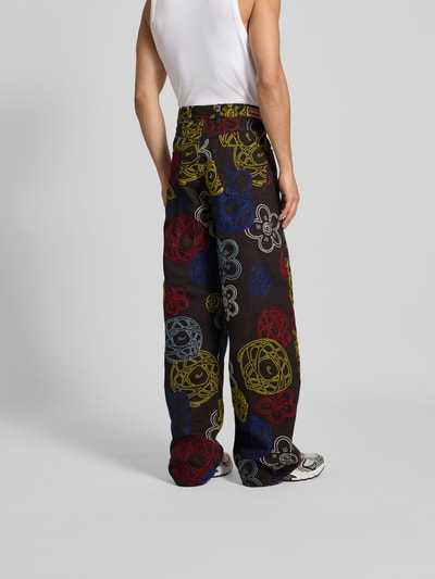 Kenzo Wide Fit Jeans mit Motiv-Stitching Schoko 5