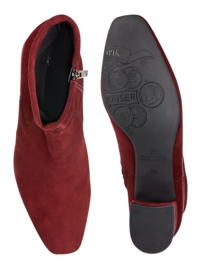 PETER KAISER Stiefelette aus Veloursleder Dunkelrot 5