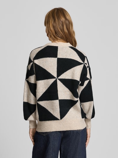 Only Regular Fit Strickpullover mit voluminösem Armschnitt Modell 'GEORGINA' Ecru 5