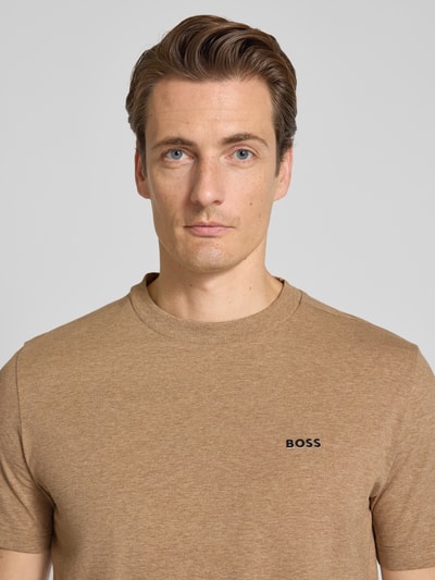 BOSS Green Regular fit T-shirt van katoenmix, model 'TEE' Beige - 3