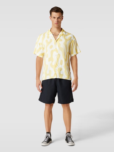 Jack & Jones Vrijetijdsoverhemd van viscose met all-over motief, model 'OCEANDAY' Geel - 1