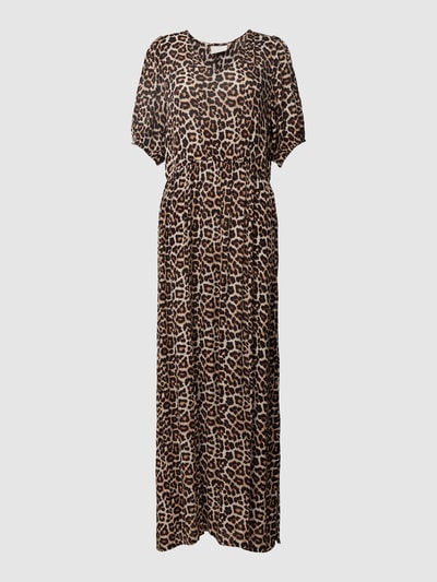 Kaffe Maxikleid aus Viskose mit Allover-Print Modell 'Isolde' Black 2