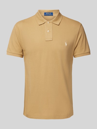 Polo Ralph Lauren Custom Slim Fit Poloshirt mit Label-Stitching Senf 1