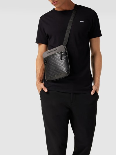 Emporio Armani Crossbody Bag mit Label Details dunkelgrau online kaufen