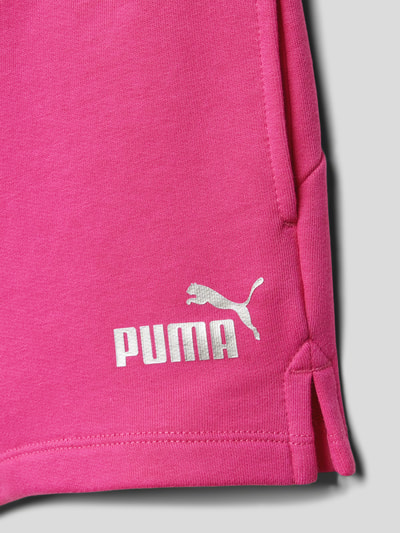 Puma Sweatshorts mit Label-Print Fuchsia 2