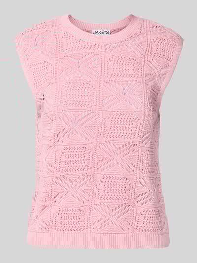 Jake*s Casual Regular Fit Stricktop mit Crochet Fuchsia 2