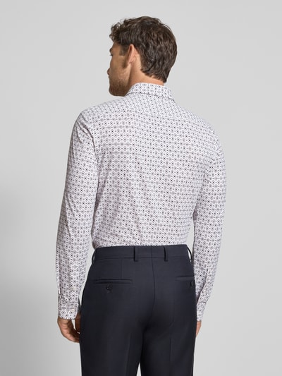 BOSS Slim Fit Business Hemd mit Allover-Muster Modell 'P-ROAN' Weiss 5