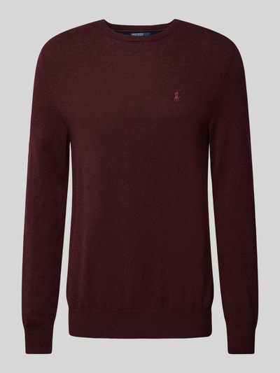 Polo Ralph Lauren Gebreide pullover van lanawol met ronde hals Bordeaux - 2