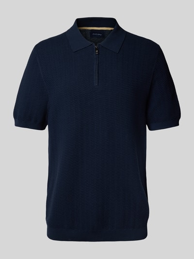Christian Berg Men Regular Fit Poloshirt mit kurzem Reißverschluss Marine 2