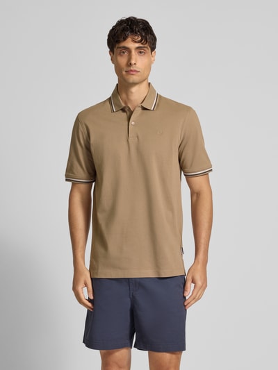 bugatti Poloshirt met korte knoopsluiting Taupe - 4