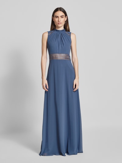 V.M. Abendkleid mit Stehkragen Hellblau 4