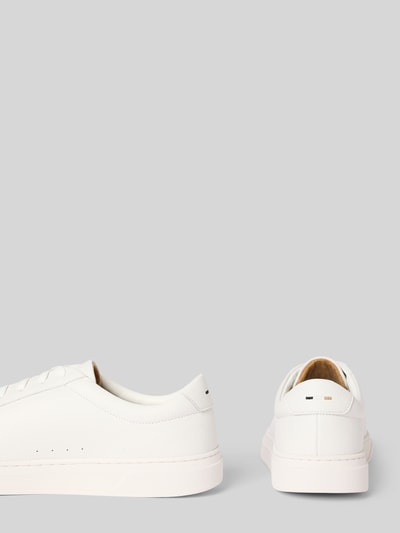 BOSS Low Top Sneaker aus genarbtem Rindsleder Weiss 2