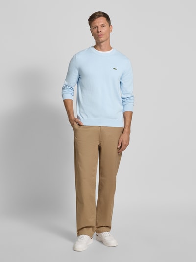 Lacoste Regular Fit Strickpullover aus Baumwoll-Mix  Hellblau 1