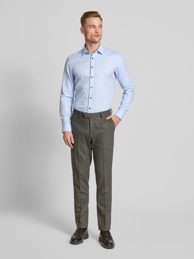 Eterna Slim Fit Business-Hemd mit Kentkragen Bleu 1