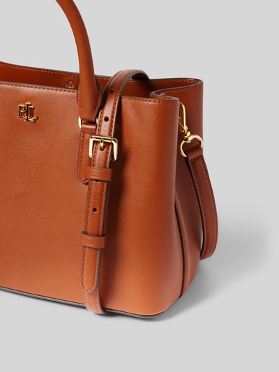 Lauren Ralph Lauren Handtasche mit Label-Applikation Modell 'MARCY' Cognac 3