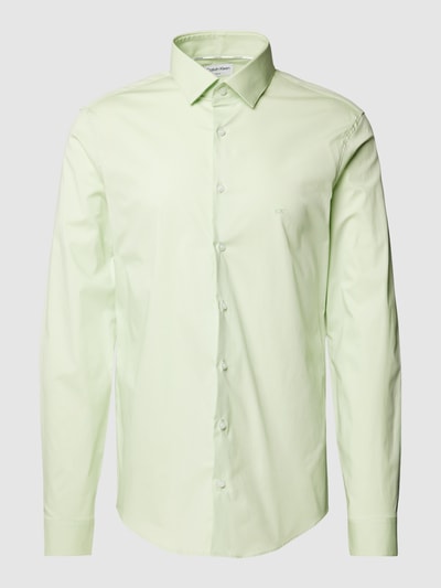 CK Calvin Klein Slim Fit Business-Hemd mit Kentkragen Modell 'Bari' Hellgruen 2
