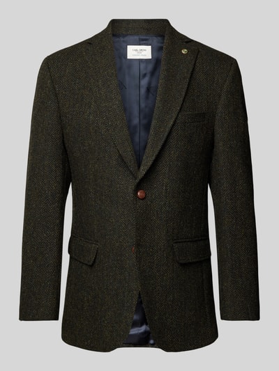 Carl Gross Regular Fit Harris Tweed Sakko aus Schurwolle Modell 'Theo' Gruen 2